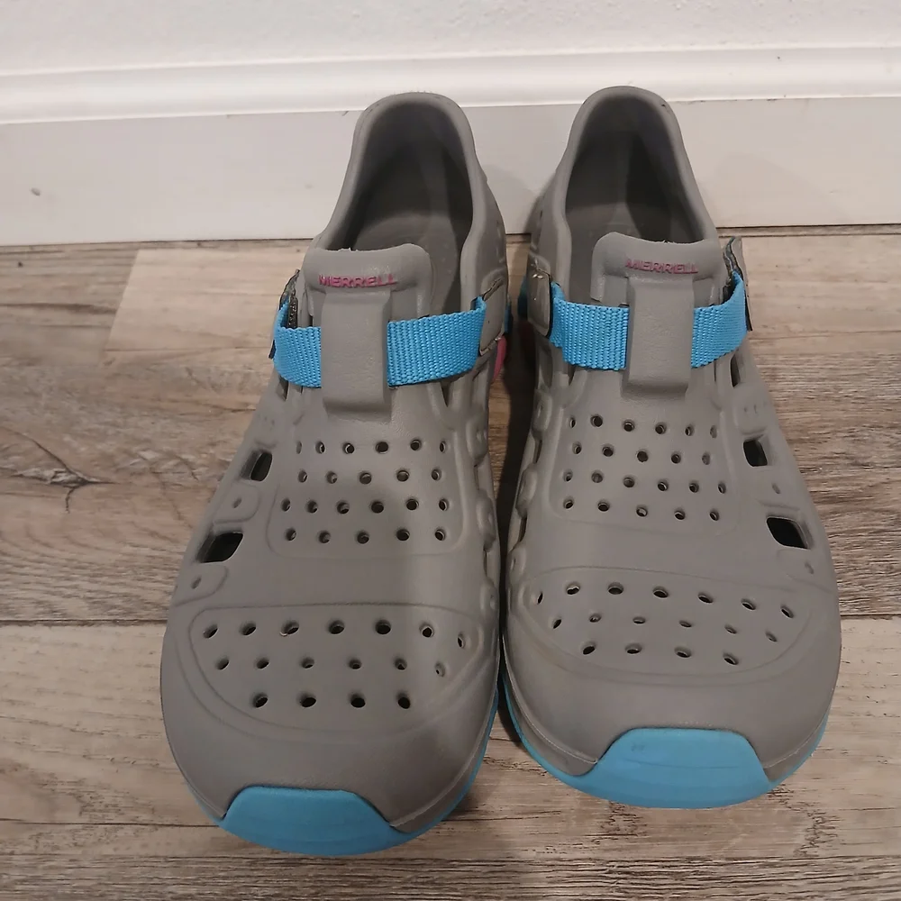 Merrell Kids Water Shoes Gray with Blue and Pink Accents